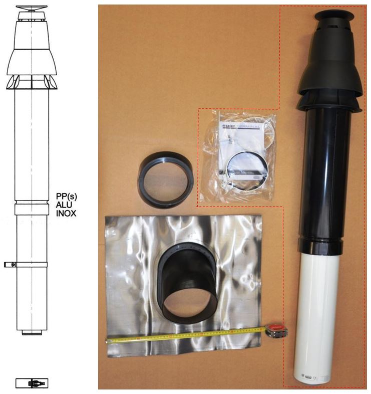 WINDHAGER DACHDURCHFue.? 80/125 A Dachdurchfuehrung und Bride (?= 80/125 mm 004497