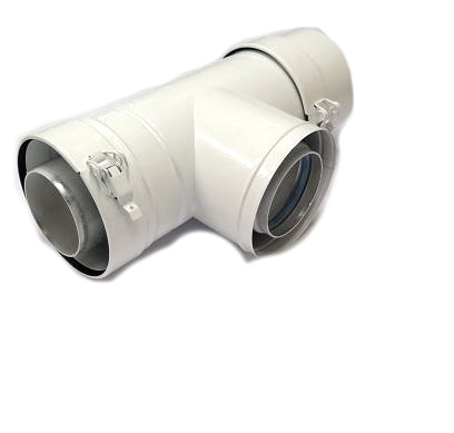WINDHAGER BOGEN T-ZULUFT ? 80/125 A Bogen T-Stueck mit Zuluftkappe ? 80/125mm 000297