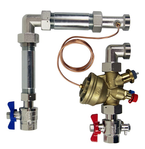 HEIMEIER Anschlussset TA-COMPACT-DP DN15, G3/4, G1, vertikales Set, Diff.dr. 32604010402