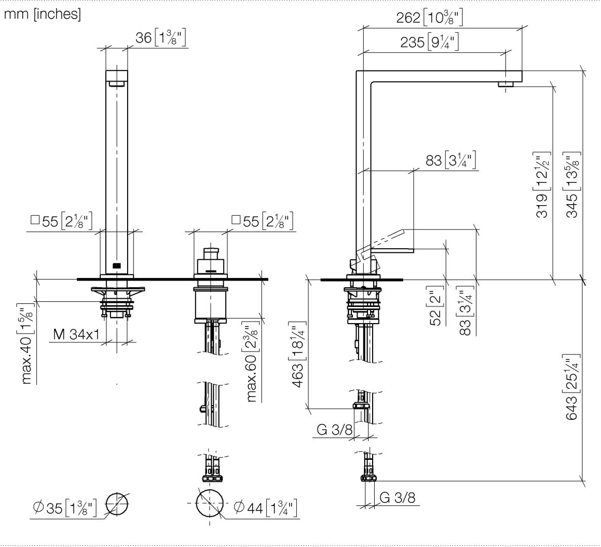 Dornbracht 2-Lochbatt. mit Einzelrosetten LOT 32815680 Champagne gebuerstet (22kt Gold) 32815680-46 Dornbracht 2-Lochbatt. mit Einzelrosetten LOT 32815680 Champagne gebuerstet (22kt Gold) 32815680-46