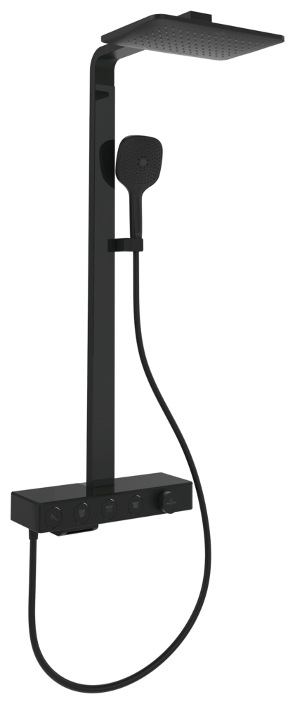 Villeroy Boch Duschsystem Infinity Showers 413x561x1055mm Eckig Matt Black TVS110005000K5