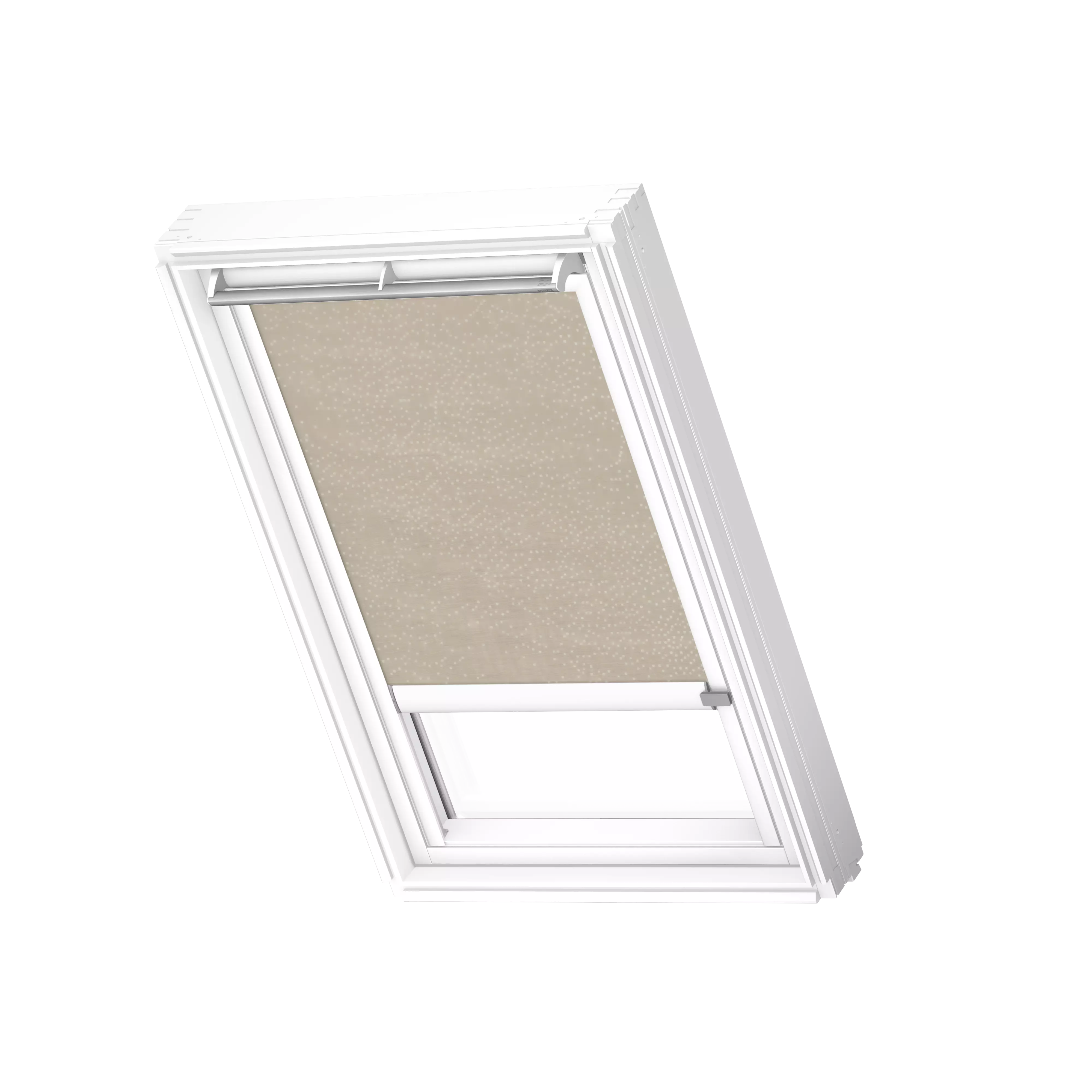 VELUX Sichtschutz-Rollo solar Sandbeige gepunktet, weisse Schiene, Premium RSL PK06 4171KWL