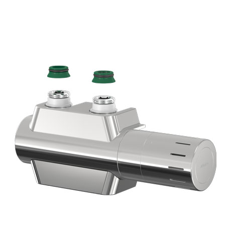 Flamco Ventilhahnblock Variodesign Einrohr mit Th.-Kopf TC-D1 und Blende, verchromt F12166