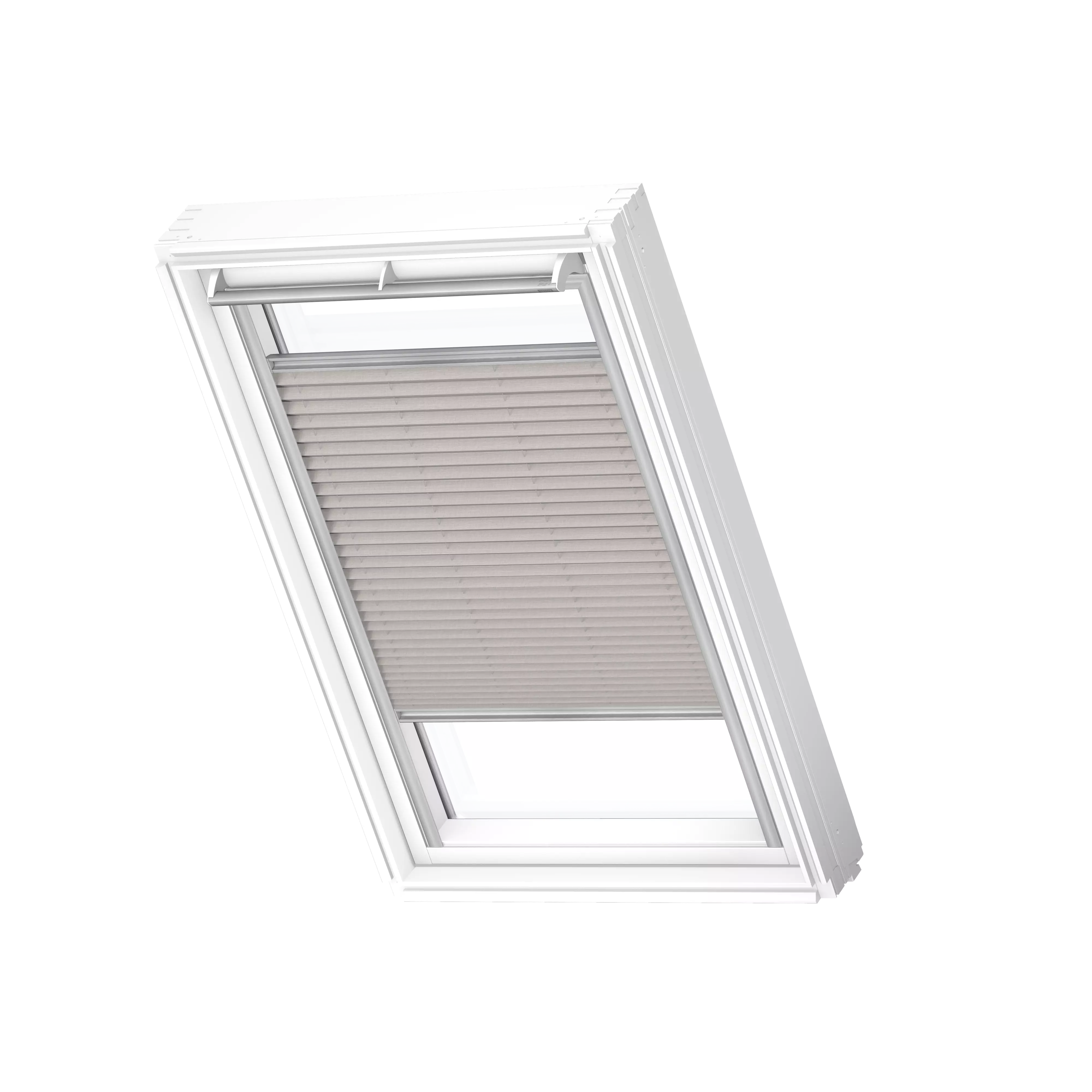 VELUX Plissee manuell Silbergrau, alu Schiene, Premium FHL Y43 1284S