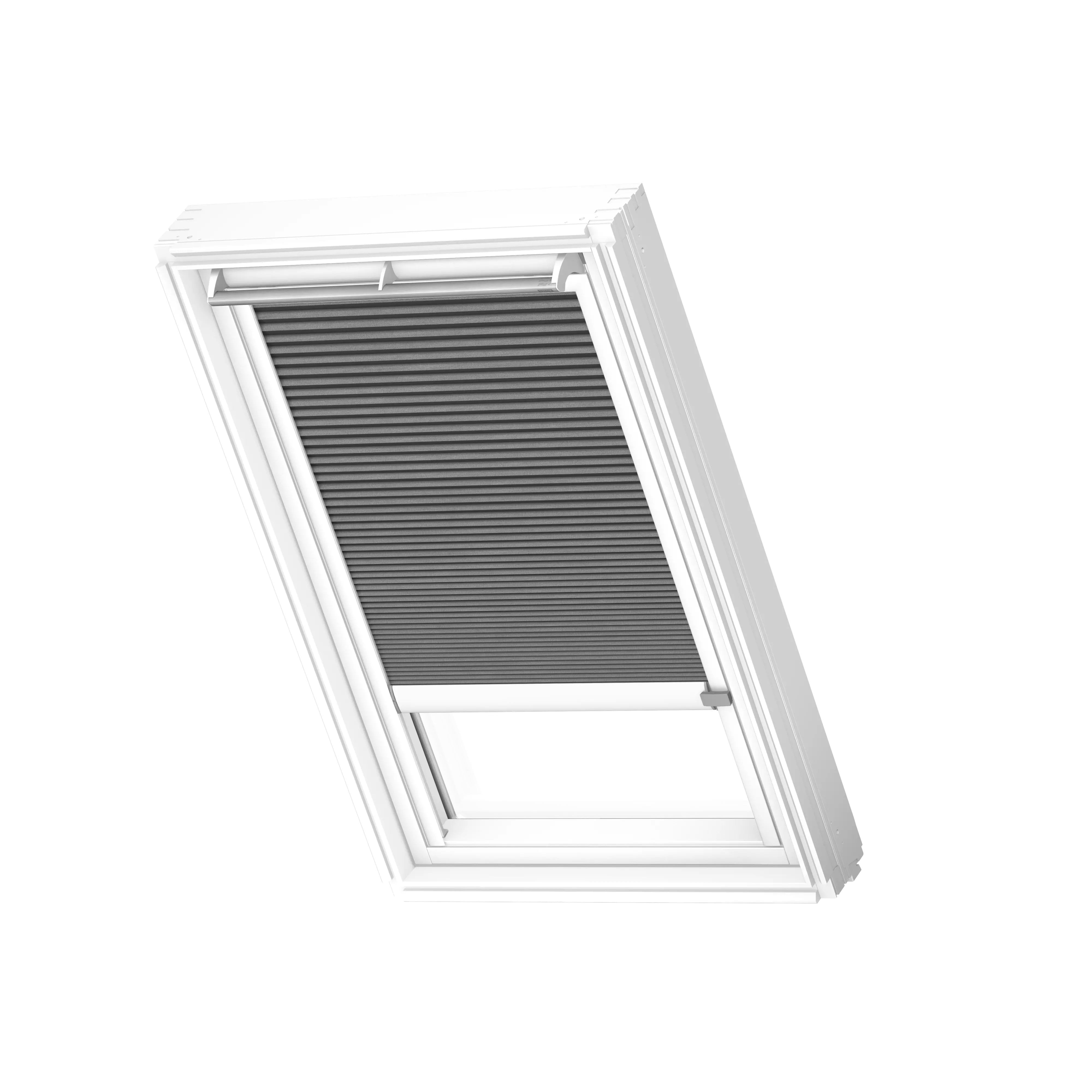 VELUX Wabenplissees elektro Grau-taupe, weisse Schiene, Premium FMC MK10 1170KWL