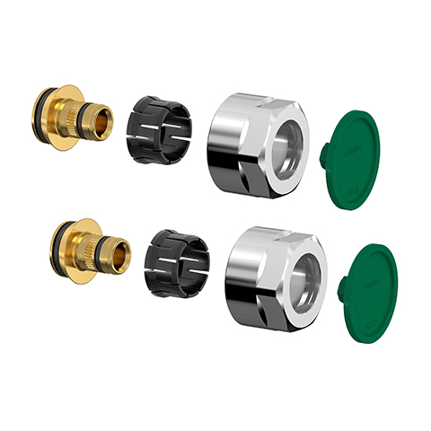 Flamco Design-Klemmverschraubung-Set F3 16x2 x G3/4i Eurok. MS hgl.verchr. F11482 Flamco Design-Klemmverschraubung-Set F3 16x2 x G3/4i Eurok. MS hgl.verchr. F11482