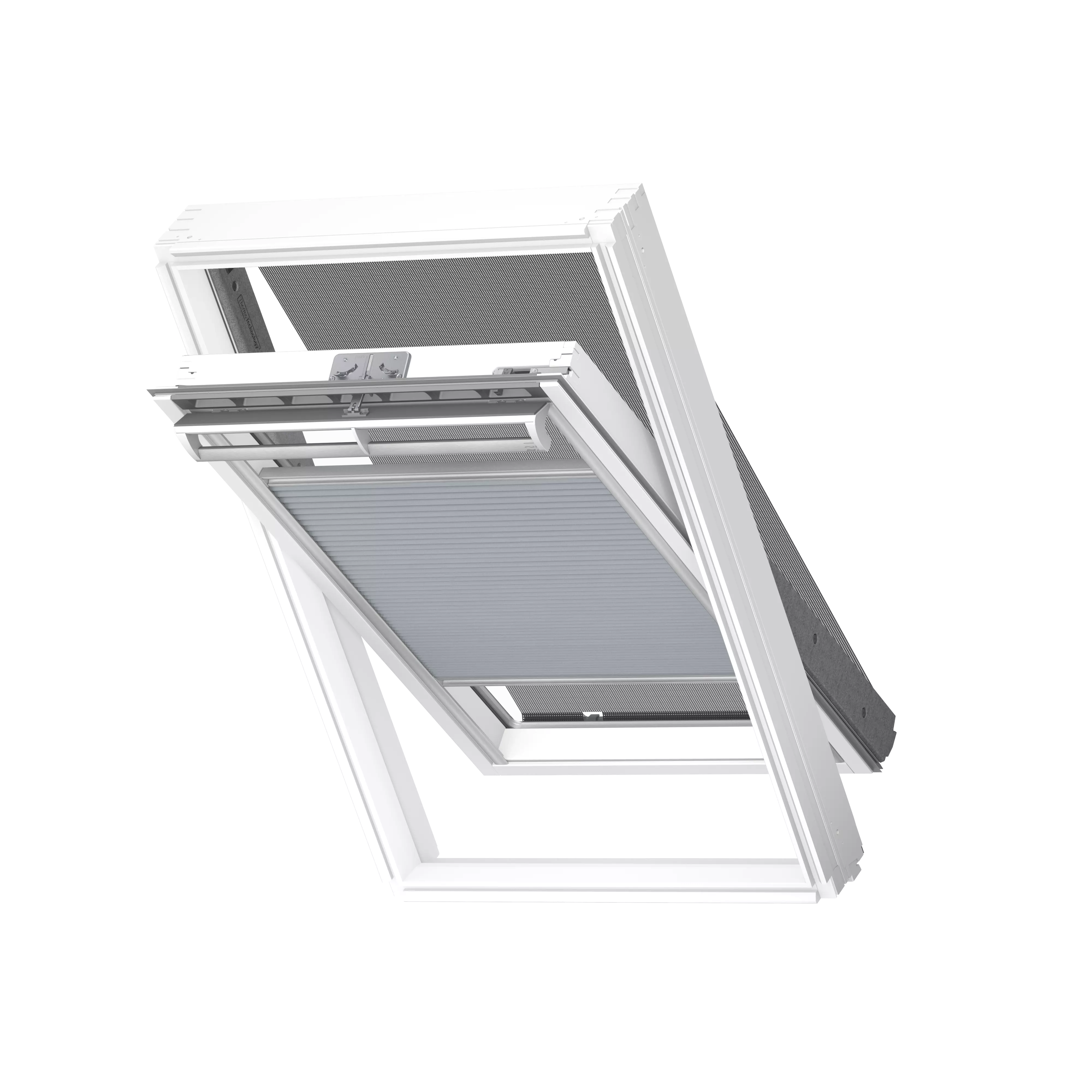 VELUX Vorteils-Set Markise u. Wabenplissee Betongrau, alu Schiene, Standard FOP C02 1163S