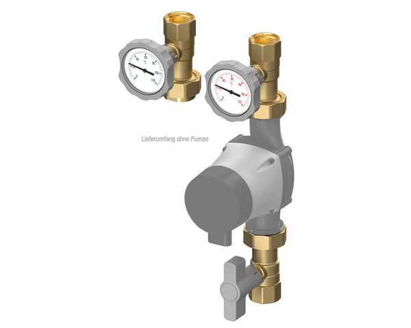 Flamco Pumpenabsperr- und Ruecklaufset C + R 1", Schwerkraftbremse im Ruecklauf M61127.1 Flamco Pumpenabsperr- und Ruecklaufset C + R 1", Schwerkraftbremse im Ruecklauf M61127.1