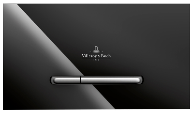 Villeroy Boch WC-Betaetigungsplatte ViConnect 125x259x77mm Eckig Glass Glossy Black 922160RB