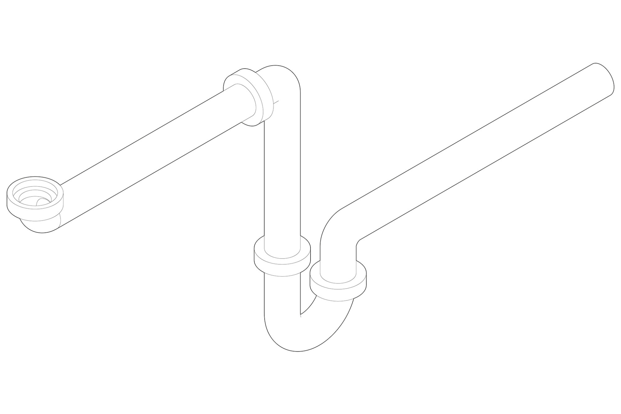Ersatzteil, Siphon, G 1 1/4, Kunststoff weiss, unterfahrbar 9510351058 Ersatzteil, Siphon, G 1 1/4, Kunststoff weiss, unterfahrbar 9510351058