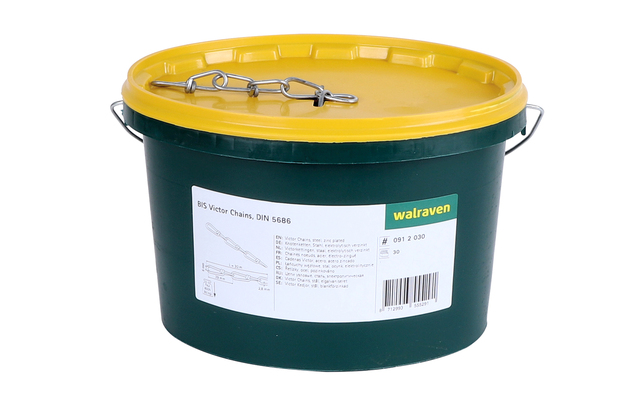 Walraven Knotenkette DIN5686 ev 39x6,0 30m im Eimer s=2,8 0912030