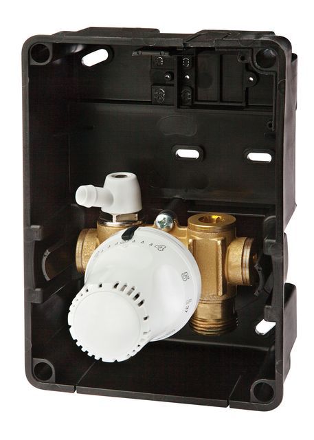 Flamco Regelbox TH Standard Therm.kopf a. G3/4a Eurok. MS, Kst. Bl. weiss F11848 Flamco Regelbox TH Standard Therm.kopf a. G3/4a Eurok. MS, Kst. Bl. weiss F11848