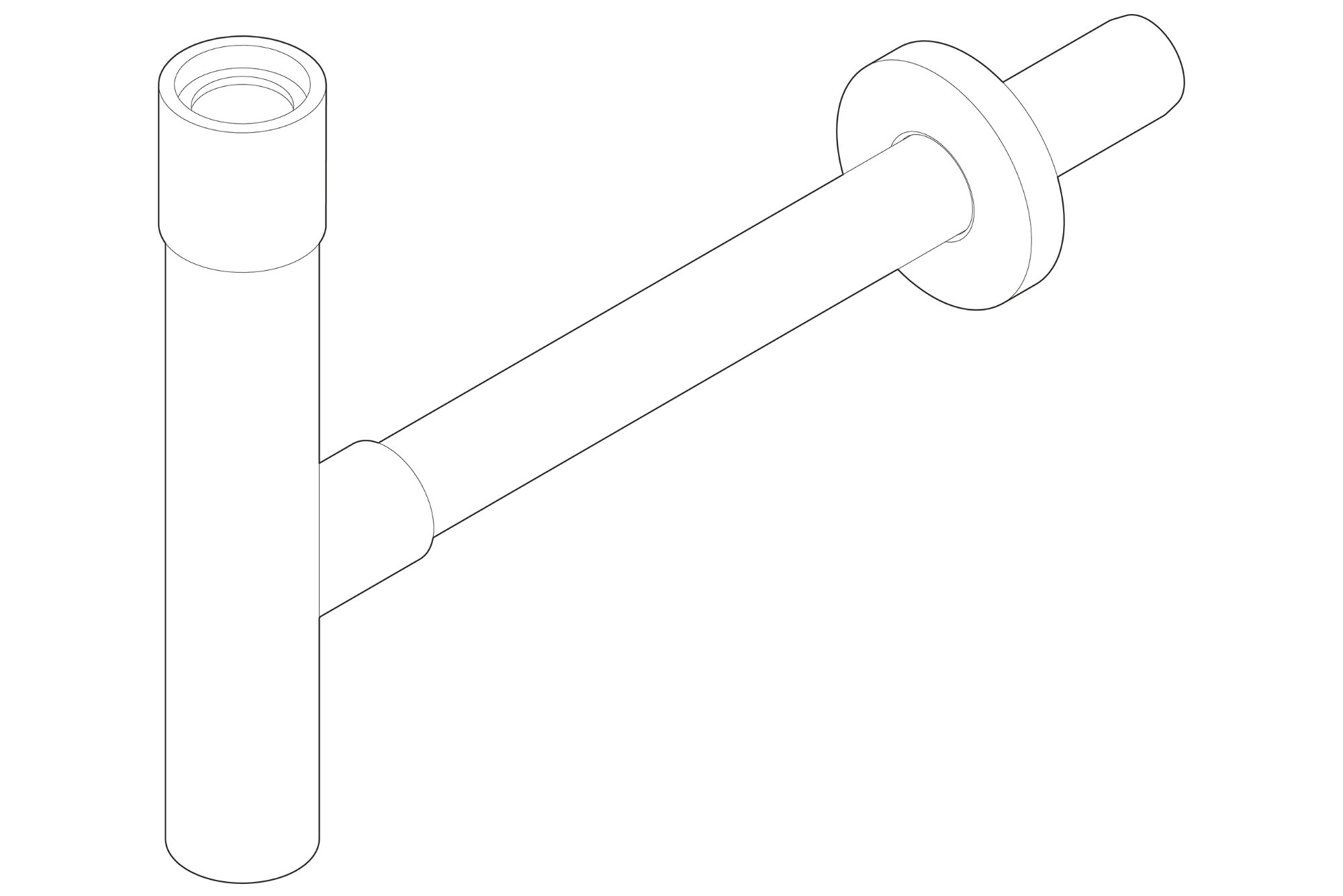 Ersatzteil, Siphon, G 1 1/4, verchromt waagerechter Abgang 9510430307 Ersatzteil, Siphon, G 1 1/4, verchromt waagerechter Abgang 9510430307