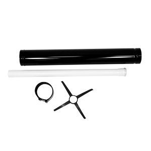 Skoberne ueberdachverlaengerung d125/60 schwarz 1.0m 731030