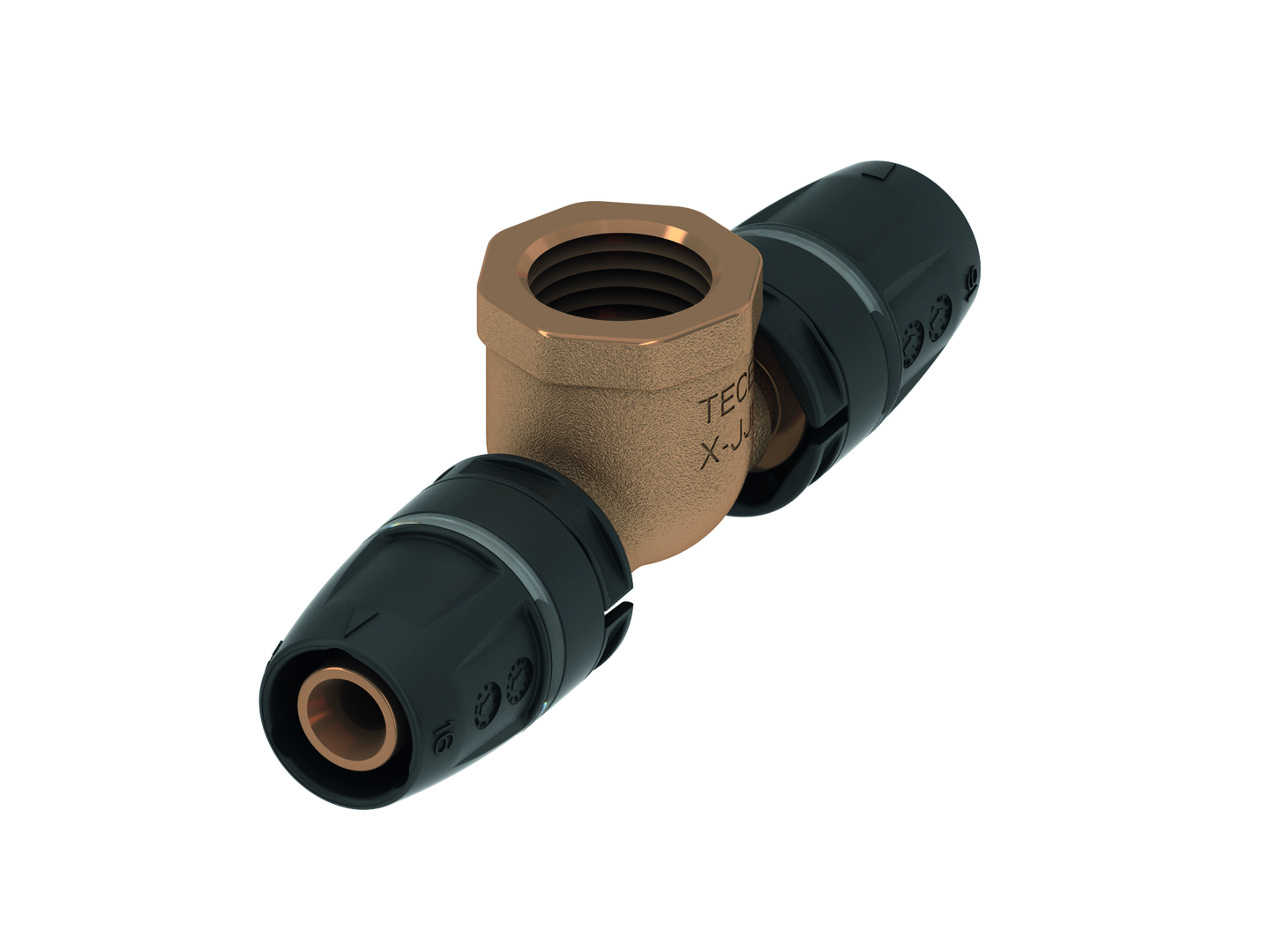 TECElogo-Push T-Stueck IG Dim.16 x Rp 1/2" x 16, Rotguss/Si-Bronze 8713402