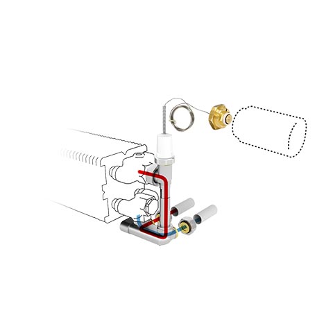 Jaga AnschlussSatz 111 23 zur Wand, Vorlauf Innens., Ferneinstellung, Therm. 230 VAC COLO.VBCW.23.4
