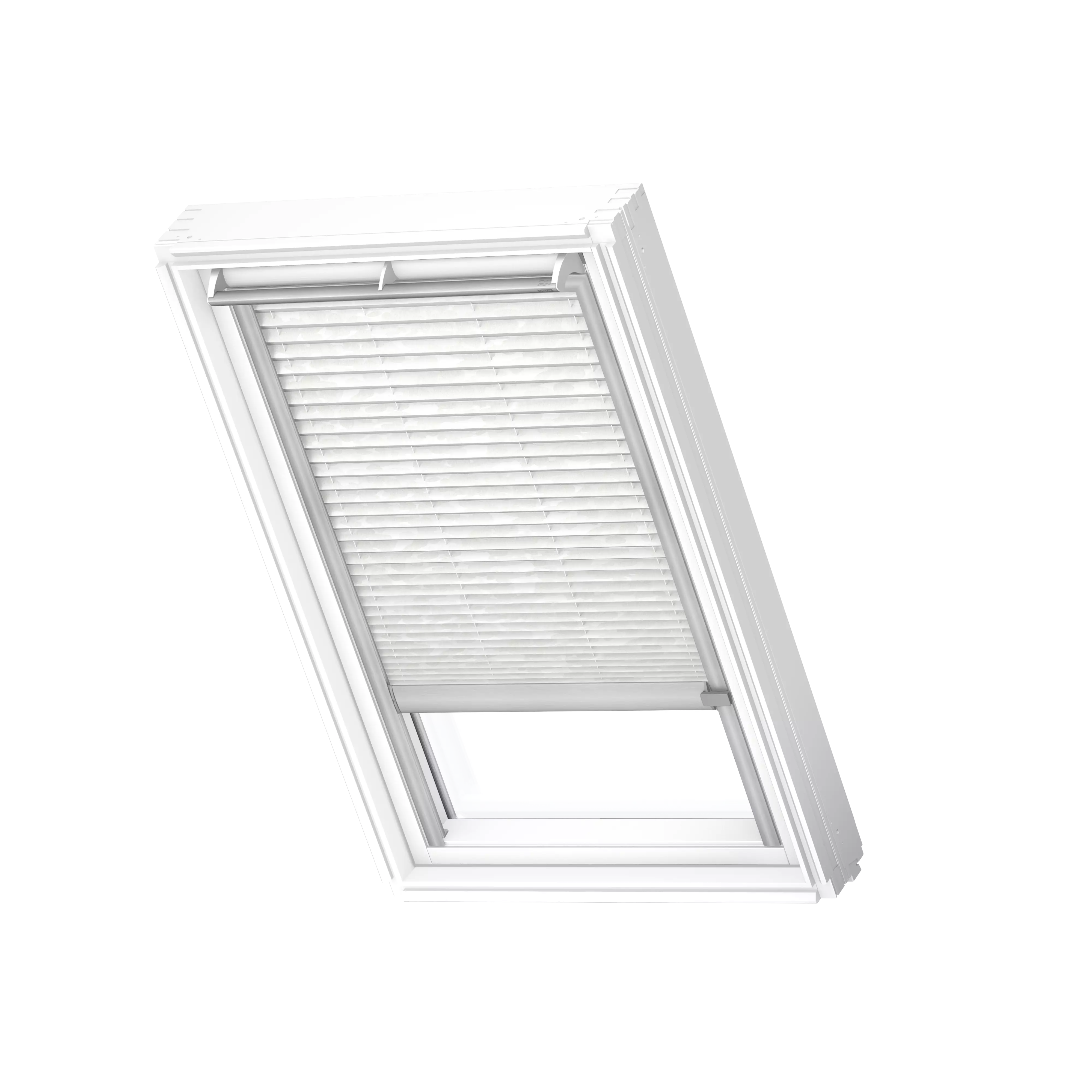 VELUX Plissee solar Weiss gemustert, alu Schiene, Premium FSL M08 1256K
