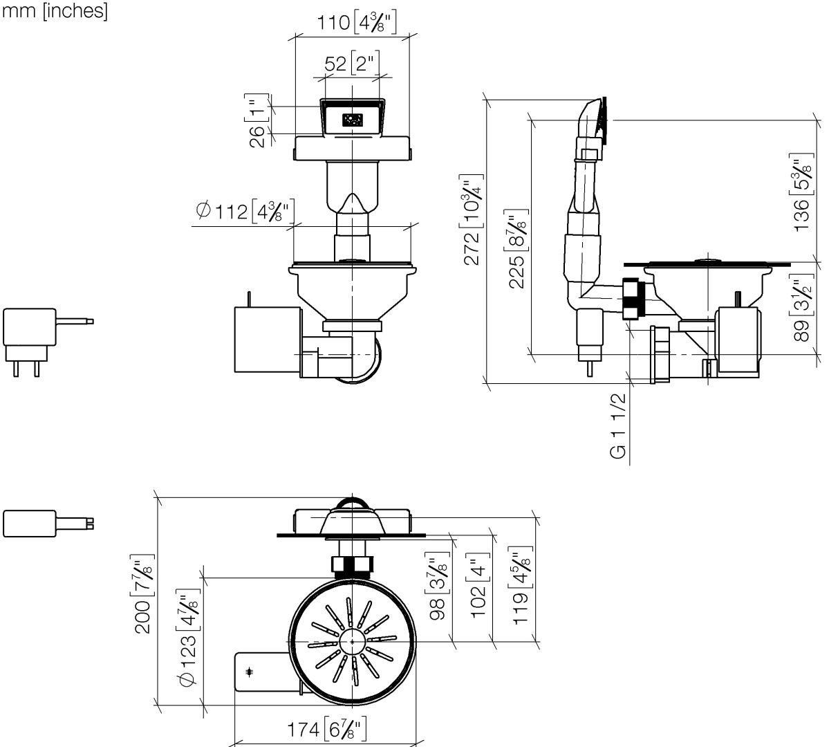 Dornbracht Ablaufgarnitur elektrisch SERIENNEUTRAL 10410003 Edelstahl 10410003-85
