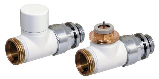 Flamco Design-Therm.-Ventil-Set Durchg.D3805 G1/2a x G3/4a Eurok. MS weiss C3805314