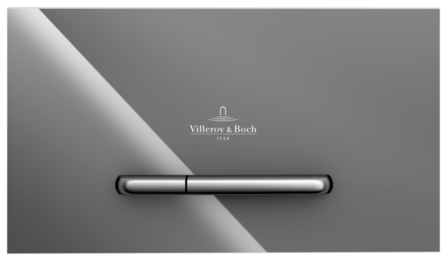 Villeroy Boch WC-Betaetigungsplatte ViConnect 125x259x77mm Eckig Glass Glossy Grey 922160RA