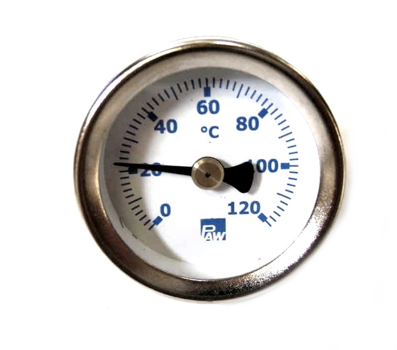 WINDHAGER THERMOMETER BLAU D40 Zeiger-Thermometer D40 "Blau" Kugelhahn 012128