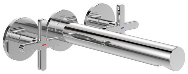 Villeroy Boch Dreiloch-Waschtischarmatur Loop+Friends 60x225x60mm Rund Chrom TVZ10601200061 Villeroy Boch Dreiloch-Waschtischarmatur Loop+Friends 60x225x60mm Rund Chrom TVZ10601200061