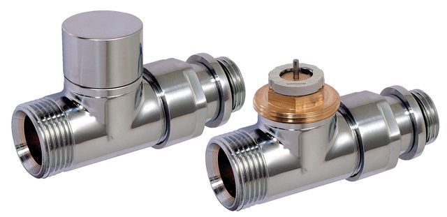 Flamco Design-Therm.-Ventil-Set Durchg.D3805 G1/2a x G3/4a Eurok. MS verchr. C3805324