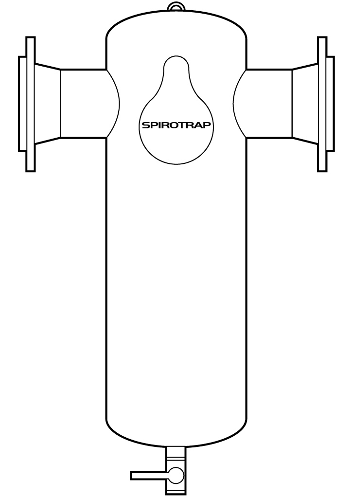 Spirotech Schlammabscheider SpiroTrap Hi-flow DN 100 - Flansch, 10 bar / 110 Grad HE100F