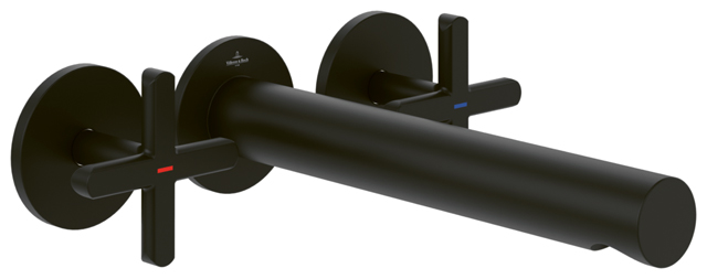 Villeroy Boch Dreiloch-Waschtischarmatur Loop+Friends 60x225x60mm Rund Matt Black TVZ106012000K5 Villeroy Boch Dreiloch-Waschtischarmatur Loop+Friends 60x225x60mm Rund Matt Black TVZ106012000K5