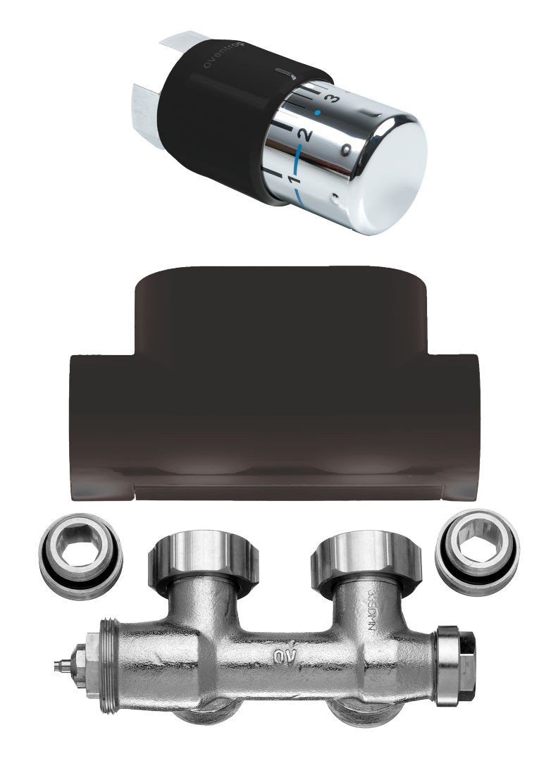 Ventilhahnblock-Kombiset Eckform in Onyx ZV03090005