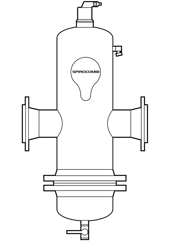 Spirotech Luft- u. Schlammabscheider SpiroCombi DN 100, demont., Flansch, 10 bar, 110 Gr BD100F Spirotech Luft- u. Schlammabscheider SpiroCombi DN 100, demont., Flansch, 10 bar, 110 Gr BD100F