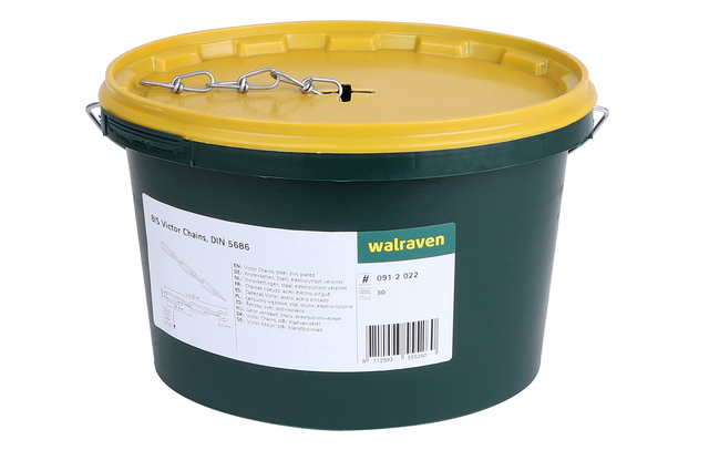 Walraven Knotenkette DIN5686 ev 28x5,0 30m im Eimer s=2,0 0912022