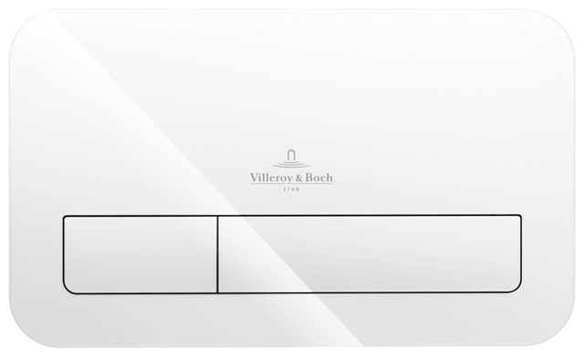 Villeroy Boch WC-Betaetigungsplatte ViConnect 161x269x51,1mm Eckig Glass Glossy White 922400RE
