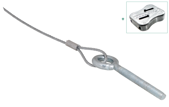 Walraven Drahtseil-Ringschraube DobyGrip M8 inkl. Drahtseil 1 m x 2 mm u. Schloss 09482281
