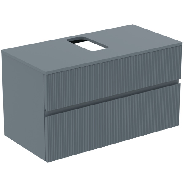 Ideal Standard WTUnterschrank Finesse Ausschnitt r/l 1002x505x558mm 2 Auszuege Aschblau matt E3499UQ