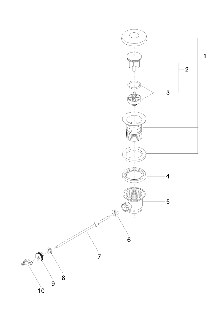 Dornbracht Ablaufgarnitur ERSATZTEILE 90110100100 Champagne (22kt Gold) 90110100100-47