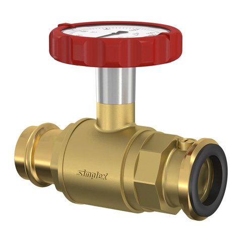 Flamco Pumpen-KH m. Thermometergr. rot, SKB DN32 Press 35 PN16 M+V Kontur MS F10526
