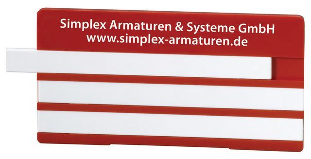 Flamco Bezeichnungsschild m. 3 Leerleisten 100 x 50mm Kunststoff blau m. Aufdruck F55104.55 Flamco Bezeichnungsschild m. 3 Leerleisten 100 x 50mm Kunststoff blau m. Aufdruck F55104.55