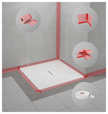 Villeroy Boch Dichtsystem Sopro fuer alle Duschwannen und Einbausituationen Zubehoer 260x300x103mm U94091100 Villeroy Boch Dichtsystem Sopro fuer alle Duschwannen und Einbausituationen Zubehoer 260x300x103mm U94091100