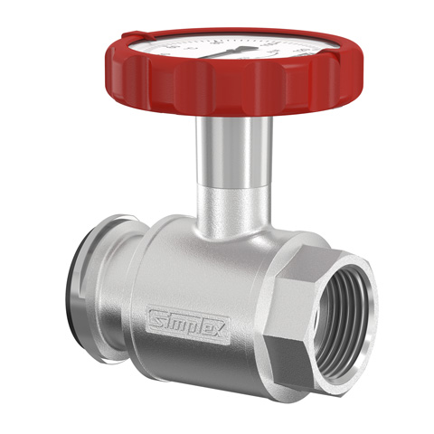 Flamco Pumpen-KH m. Thermometergriff, rot DN25 G1i PN16 MS vern. F10129
