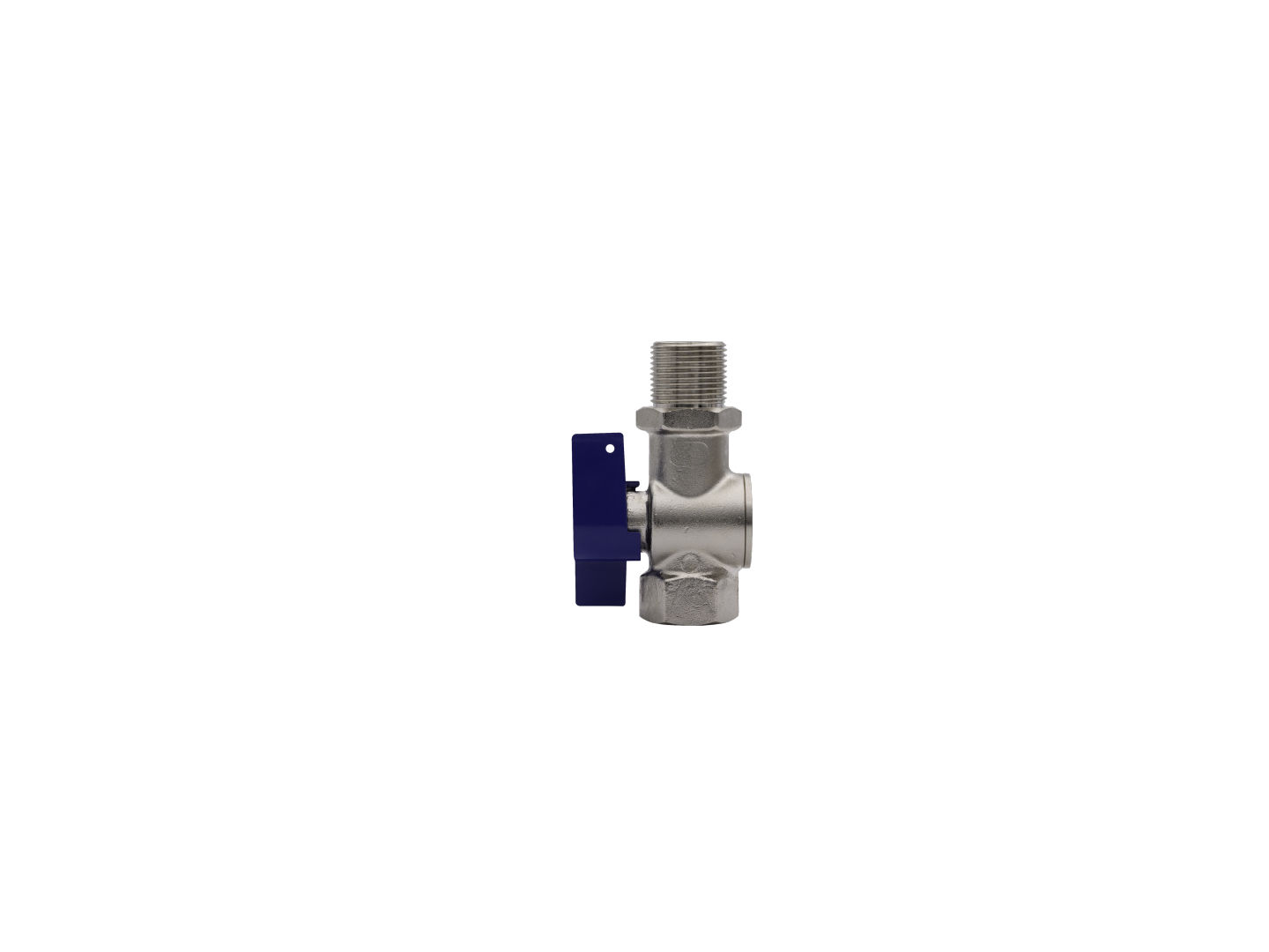 Kugelhahn 3/4', Griff blau, vernickelt heizwasserseitig,fuer Frischwasserstation W90225