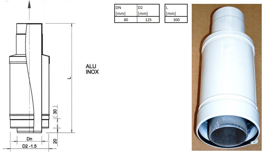 WINDHAGER ABGASMueNDUNG ? 80/125 A Abgasmuendung ? 80/125 mm, weiss 000298