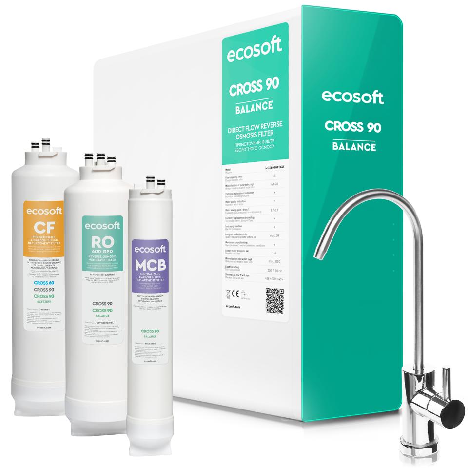 BWT Ecosoft CROSS90 Balance Umkehrosmose Osmose Osmoseanlage Trinkwasser MO3600MPECO BWT Ecosoft CROSS90 Balance Umkehrosmose Osmose Osmoseanlage Trinkwasser MO3600MPECO