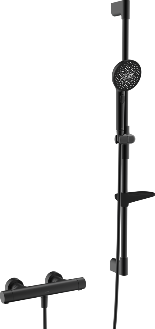 Hansa Brausebatt. m. Brausegarnitur HANSAPRISMA 4813 3-str. Matt-Schw. H=970 4813043133