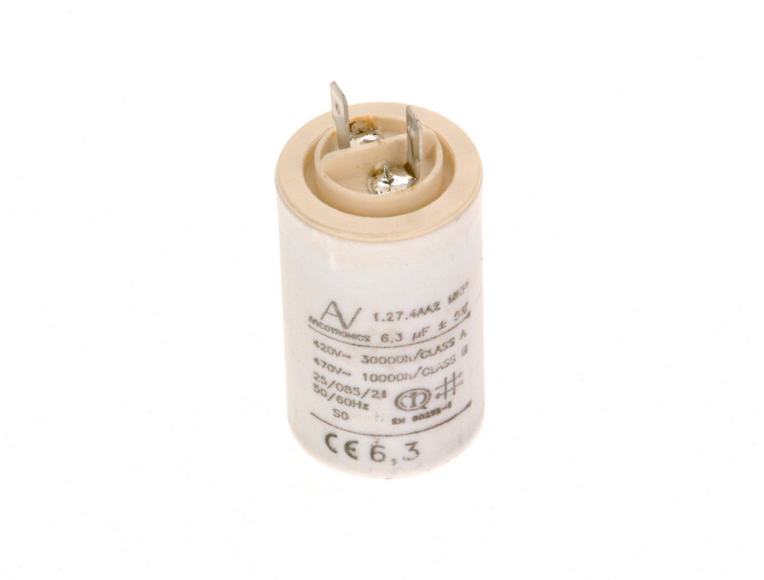 BOSCH Ersatzteil TTNR: 87387029230 Kondensator 6.3uF 470VAC BOSCH Ersatzteil TTNR: 87387029230 Kondensator 6.3uF 470VAC