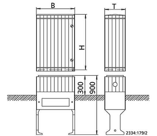 KSB FreiluftsaeuleTyp 0/845 IP 44 mit Sockel, DIN 43629 19071440
