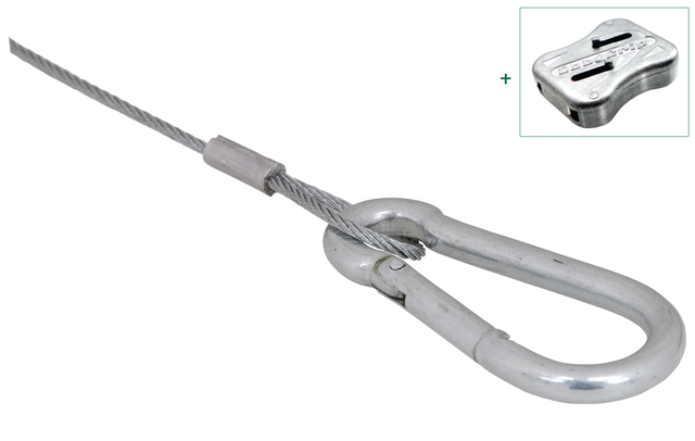 Walraven Drahtseil-Karabiner DobyGrip inkl. Drahtseil 1 m x 2 mm u. Schloss 09486201