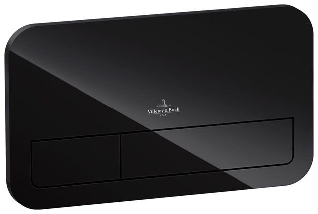 Villeroy Boch WC-Betaetigungsplatte ViConnect 160x 62x270mm m Bel. 2-Sp. Glass Glossy Black 921843RB