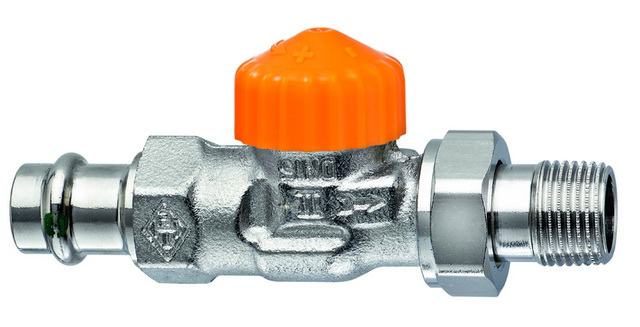 HEIMEIER Thermostat-Ventilunterteil Eclipse, Durchg., DN15, ViegaPress 15 mm 3942-15.000