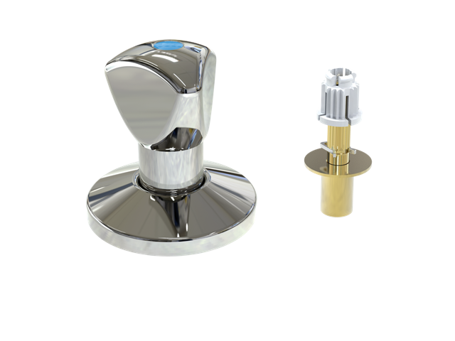 ABA Objekt-Fertigmontageset bis 15 mm blau fuer UP-Ventile 09074.001.1